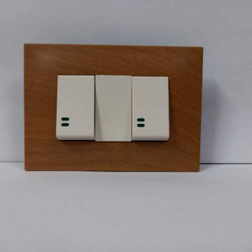 INTERRUPTOR 3V DOBLE BEIGE SILUM PLACA PINO.