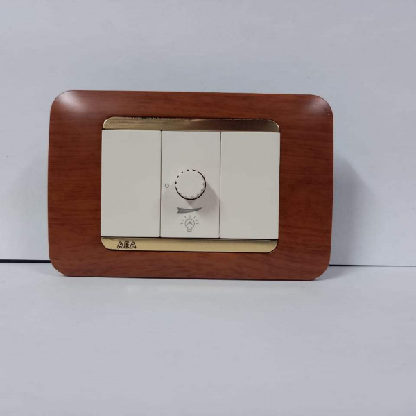 DIMMER BEIGE DUET PLACA CEDRO RIBETE ORO.