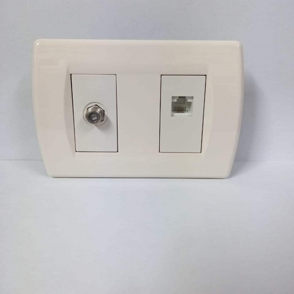 PLACA TOMA RJ45 + TV LUMINI.