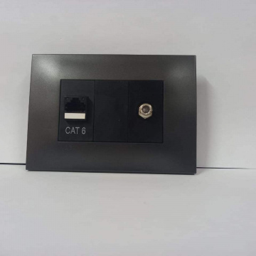 RJ45  + TV NEGRO SILUM PLACA GRAFITO